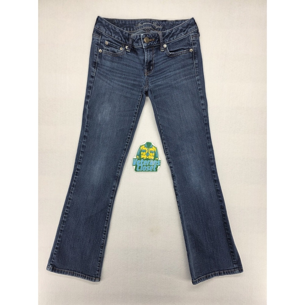 American Eagle Favorite Boyfriend Bootcut Jeans Womens 4 Low Rise Blue Y2K Denim